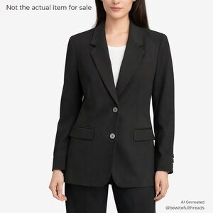 Liz Claiborne Petite 10 Black Tailored Blazer Office Classic